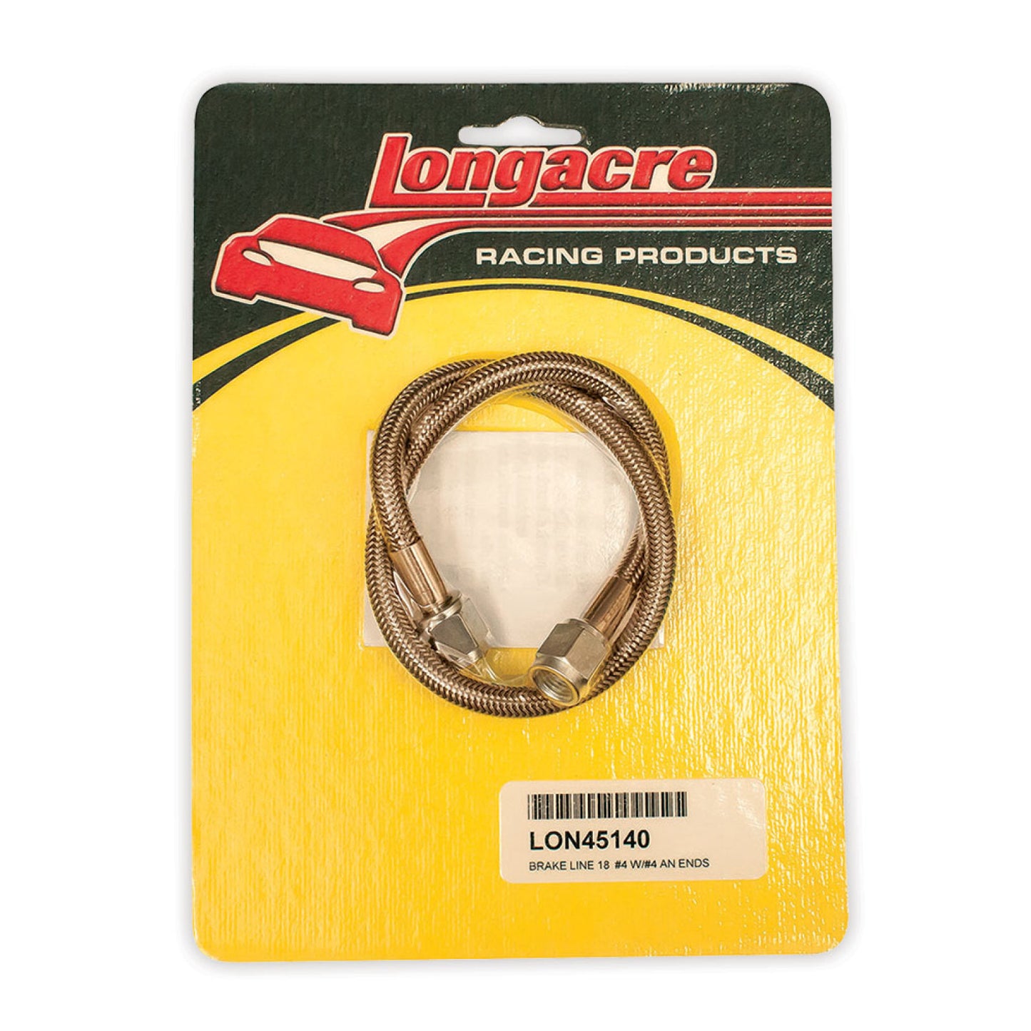 Longacre Brake line - 18" #4 w/ #4 AN both ends 52-45140