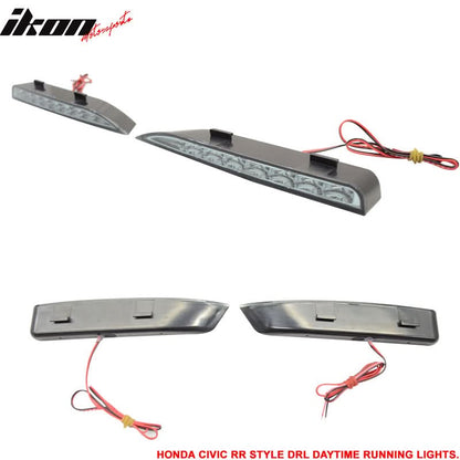 Fits 06-11 Civic Mugen RR Front Bumper + Bumper Lip Spoiler + LED DRL