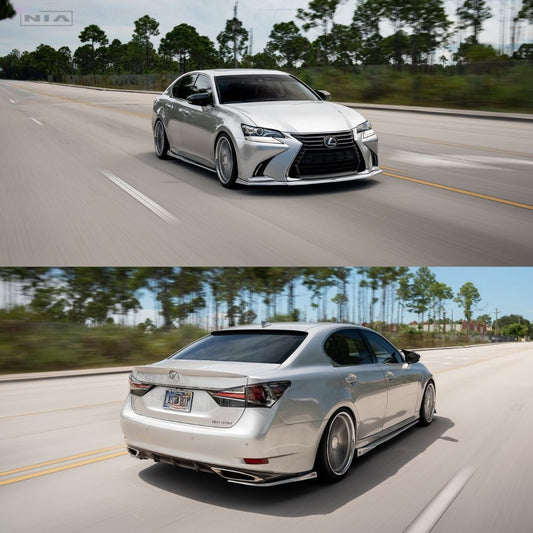 Lexus GS Base Model, F-Sport NIA Full lip Body Kit 5pcs (Front Splitter, Side Skirt Rockers, Rear apron spats) 2016-2020 in ABS