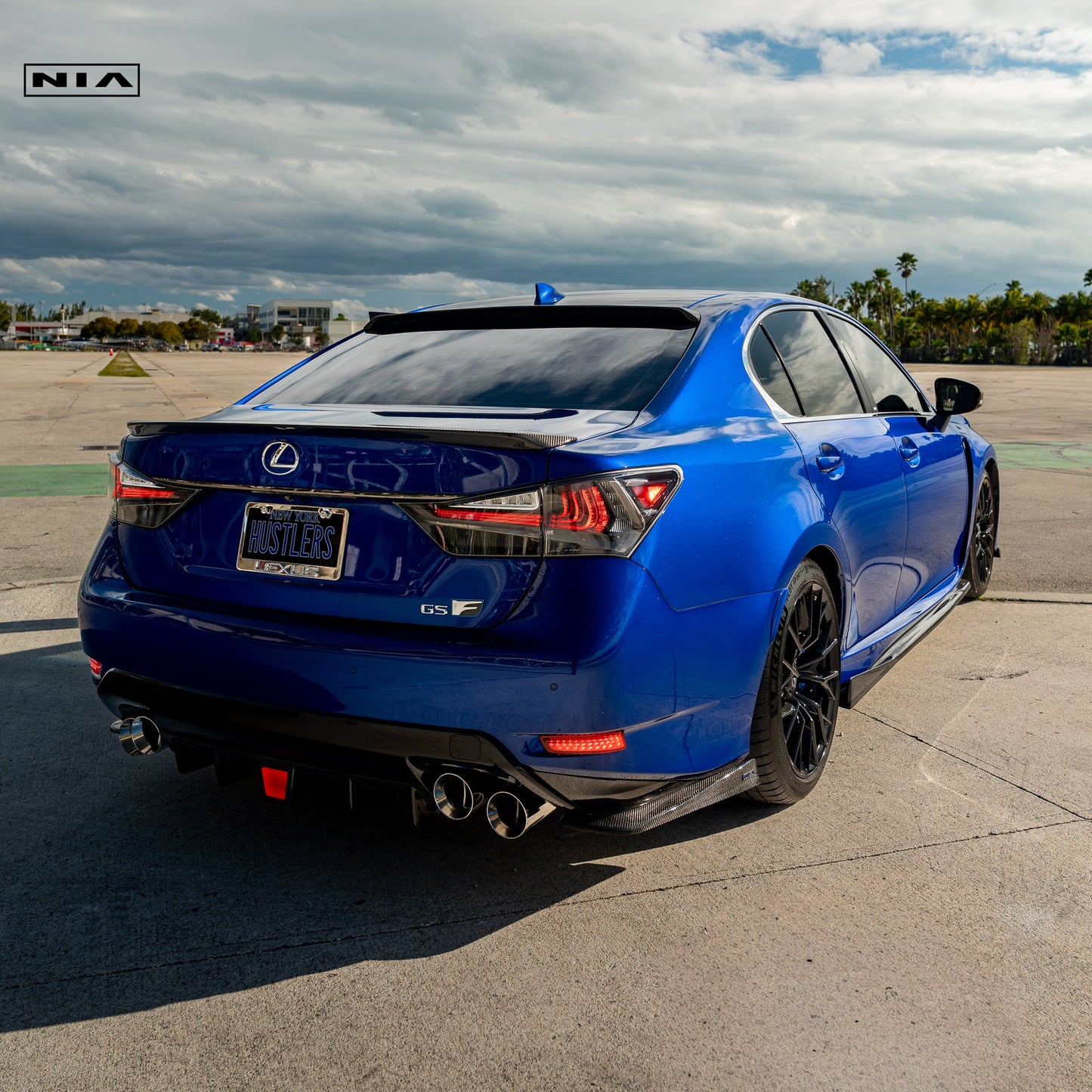 Lexus GS-F  NIA Rear Diffuser Bumper Extension 2016-2020 in ABS or Carbon Fiber