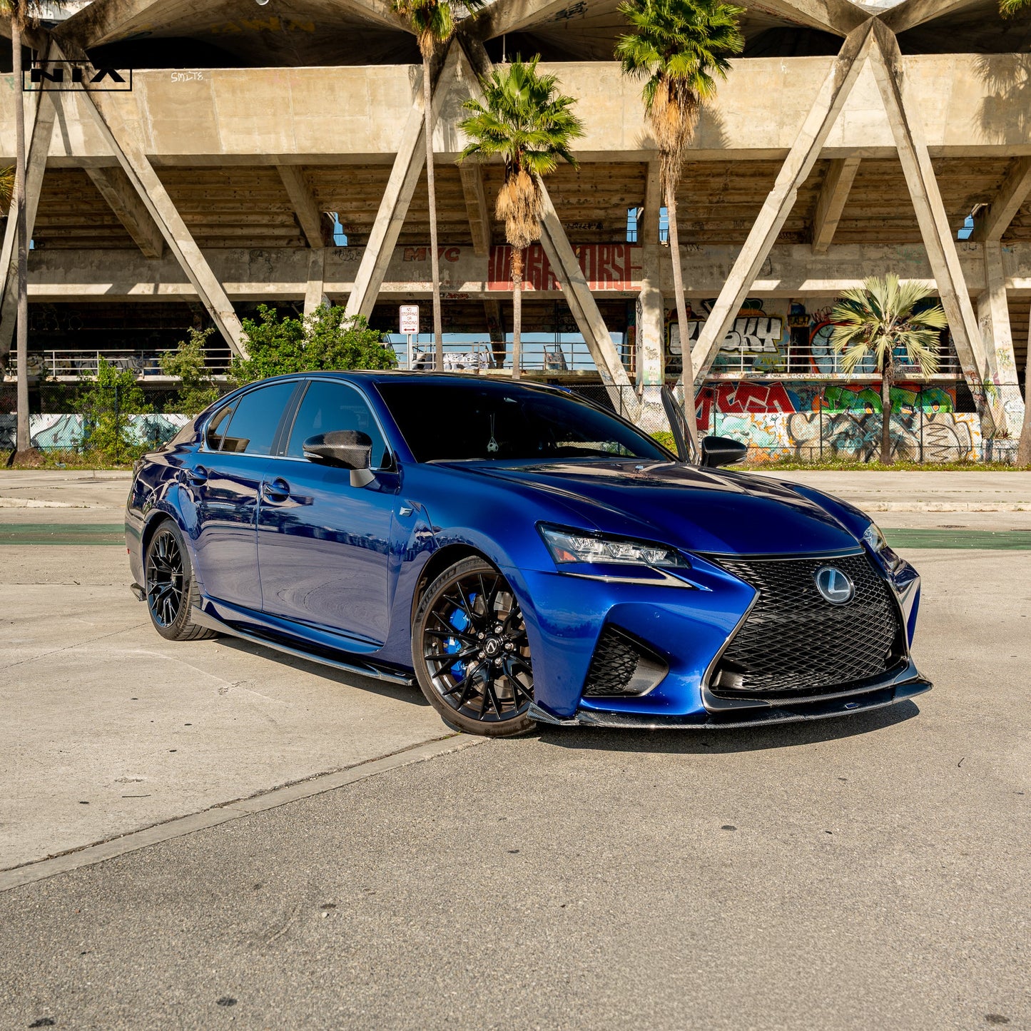 Lexus GS-F NIA Front Splitter Lip 2016-2020 in ABS or Carbon Fiber