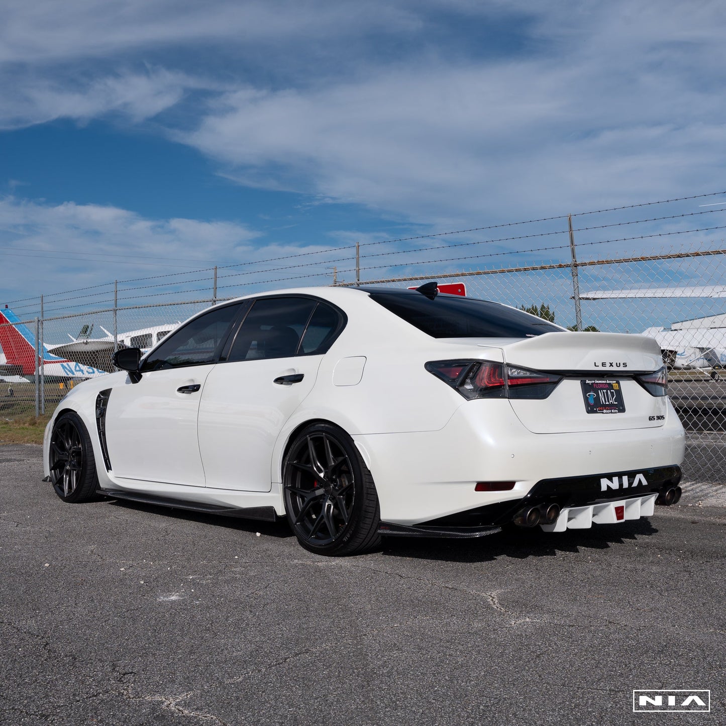 Lexus GS-F  NIA Rear Diffuser Bumper Extension 2016-2020 in ABS or Carbon Fiber