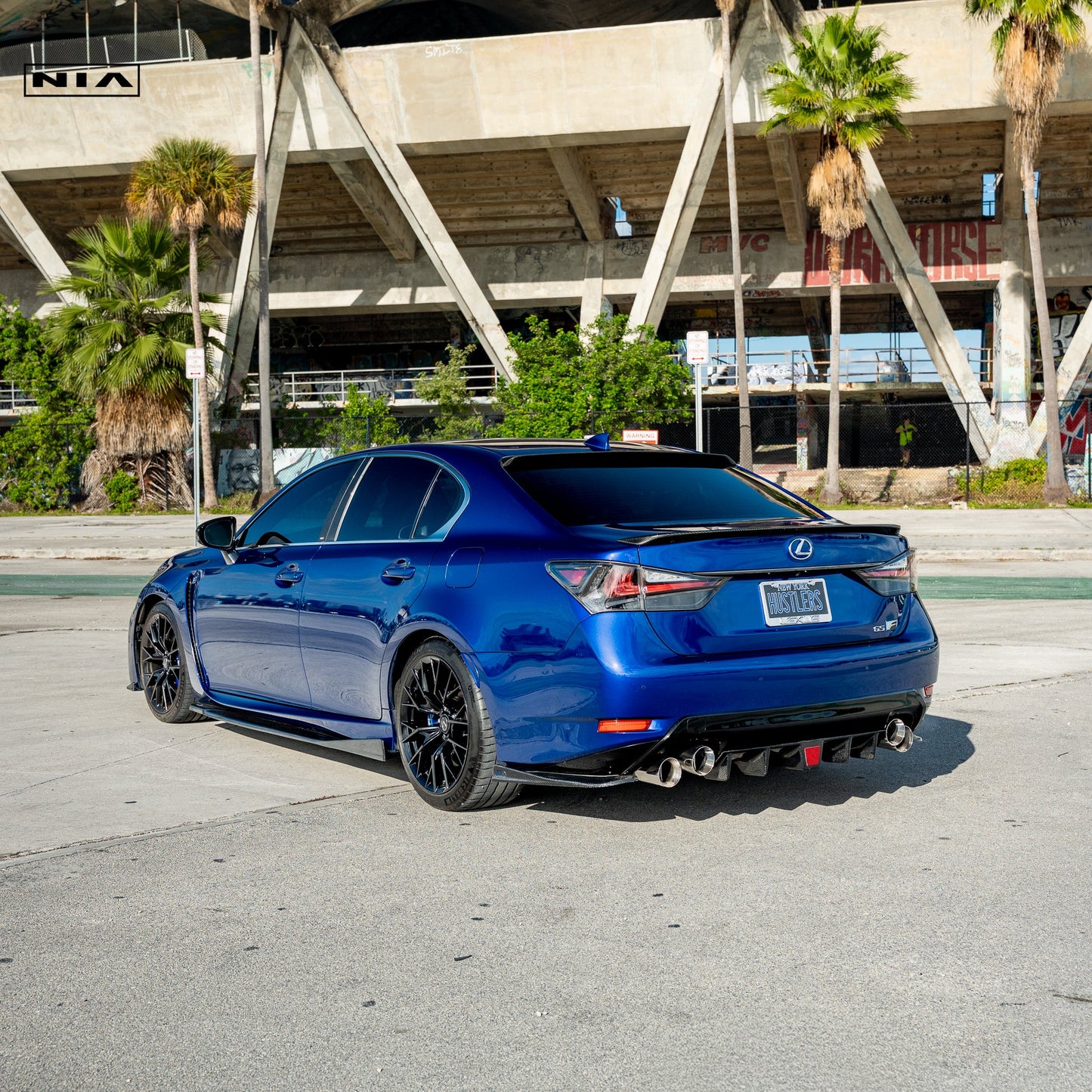 Lexus GS-F  NIA Rear Diffuser Bumper Extension 2016-2020 in ABS or Carbon Fiber