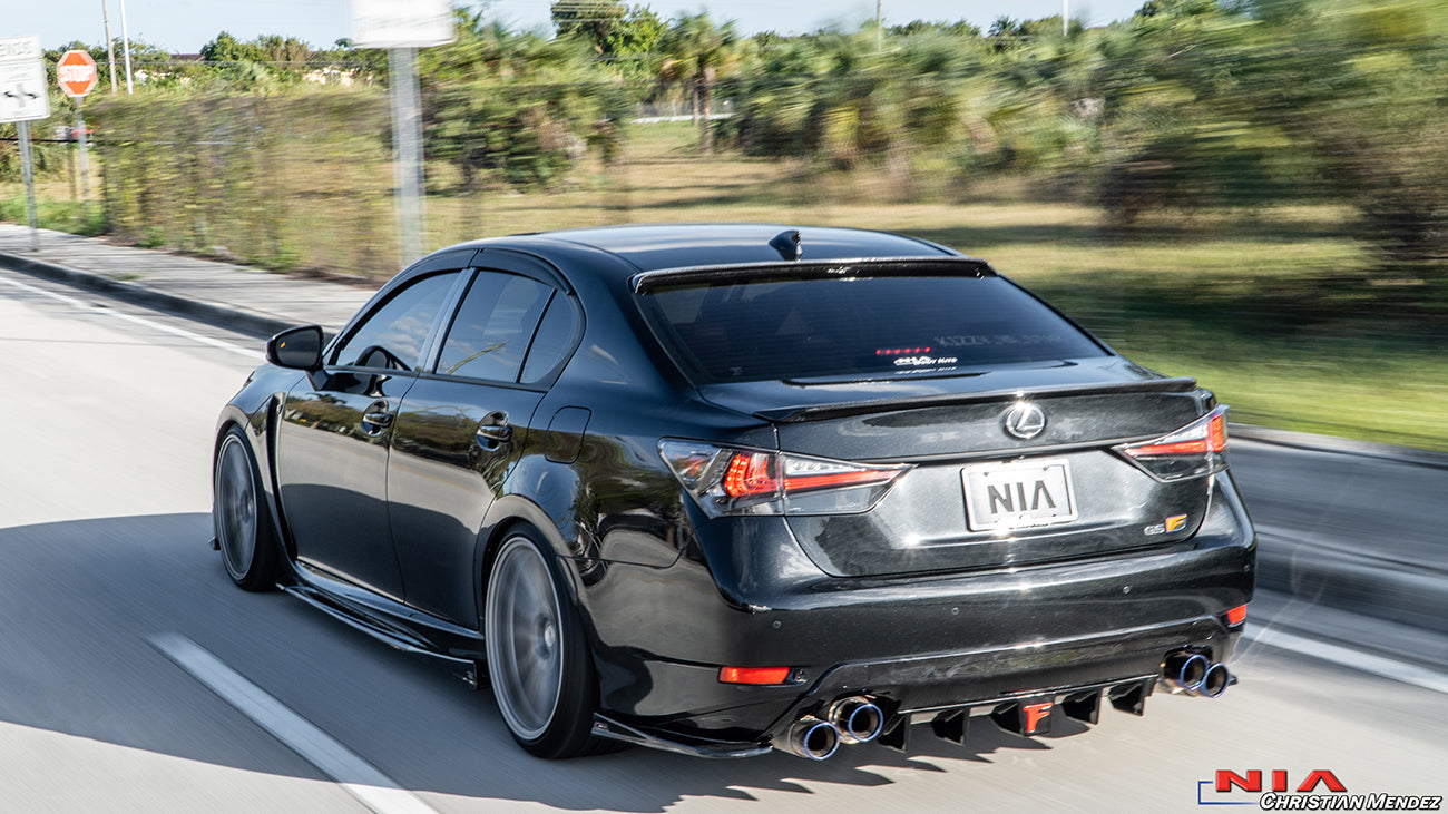 Lexus GS-F NIA Full lip Body Kit 6pcs (Front Splitter, Side Skirt Rockers, Rear apron spats, Diffuser Bumper Extension) 2016-2020  in ABS