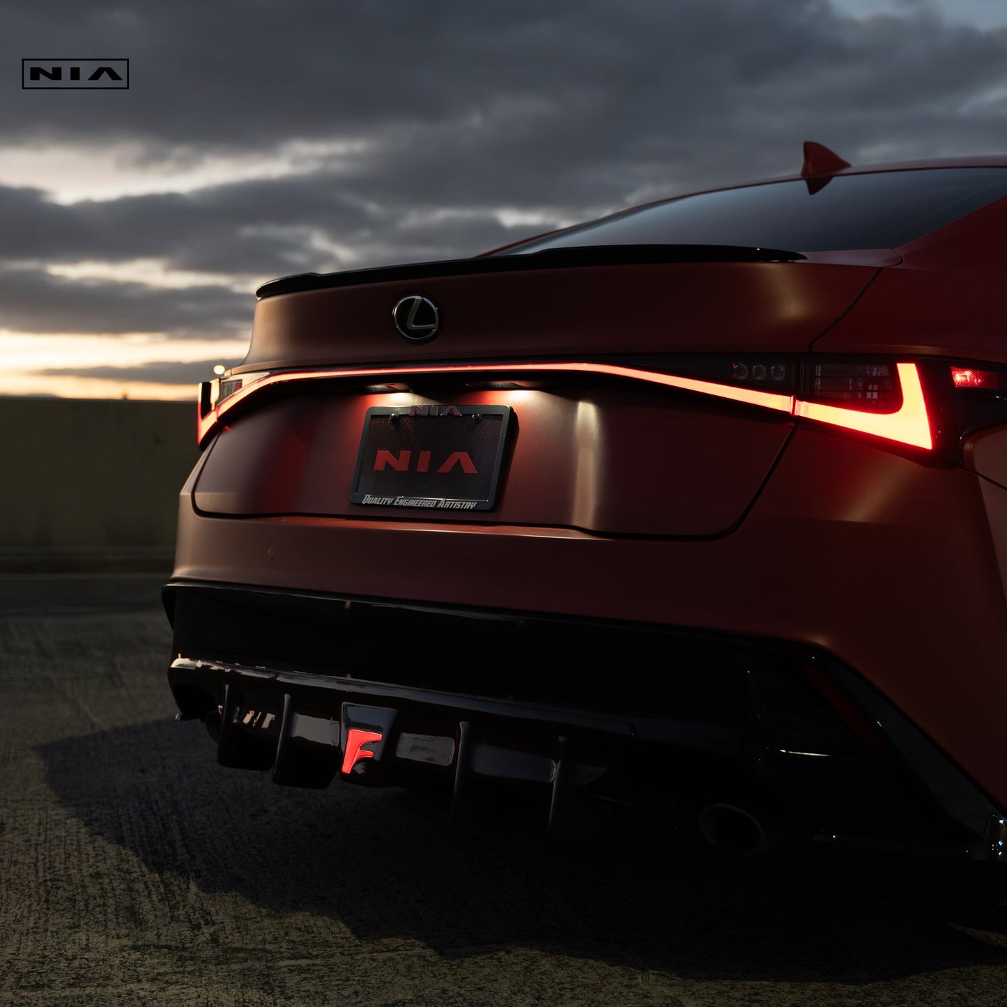 Lexus IS Base Model, F-Sport NIA rear lip bumper extension Diffuser bodykit  2021-2026 in ABS or Carbon Fiber