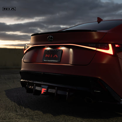 Lexus IS Base Model, F-Sport NIA rear lip bumper extension Diffuser bodykit  2021-2026 in ABS or Carbon Fiber
