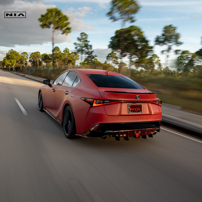 Lexus IS Base Model, F-Sport NIA rear lip bumper extension Diffuser bodykit  2021-2026 in ABS or Carbon Fiber