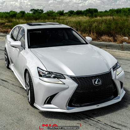 Lexus GS Base model, F-sport NIA Front Splitter Lip body kit 2016-2020 in ABS or Carbon Fiber