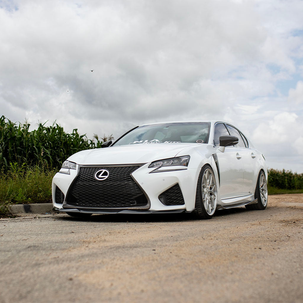 Lexus GS-F NIA Full lip Body Kit 5pcs (Front Splitter, Side Skirt Rockers, Rear apron spats)  2016-2020in ABS or Carbon Fiber