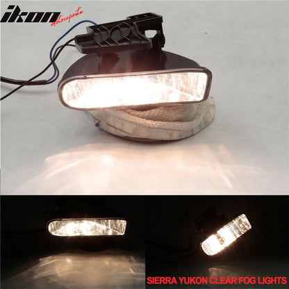 6000K Hid Fits 99-02 Sierra 00-06 Yukon Xl 2500 Clear Fog Lights+Bulbs