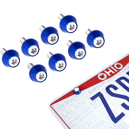 ZSPEC License Plate Bolts, SHSC M6x20 w/Washers, Stainless & Billet, 8-Pack