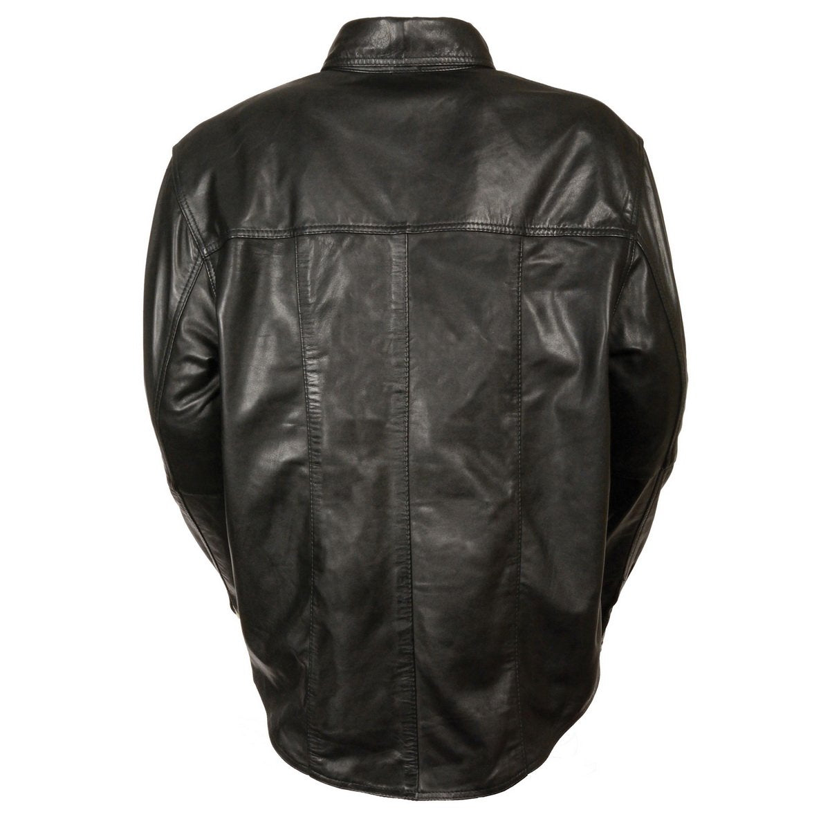 Milwaukee Leather LKM1600 Men's Black Lightweight Casual Biker Style Leather Shirt