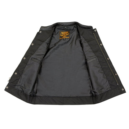 Milwaukee Leather LKY3850 Youth Size Black Leather Open Neck Club Style Motorcycle Riders Vest