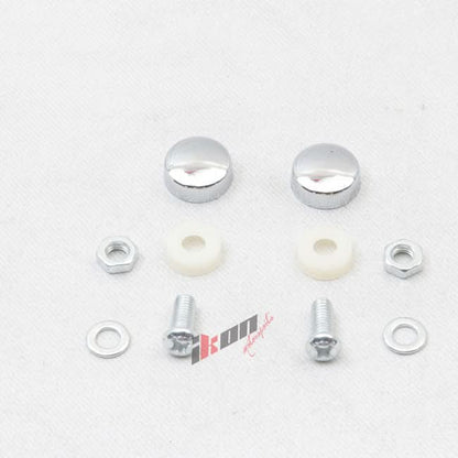 2PC Chrome Steel License Plate Frame + Screw Cap Car Truck Van SUV