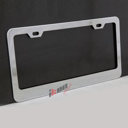 2PC Chrome Steel License Plate Frame + Screw Cap Car Truck Van SUV