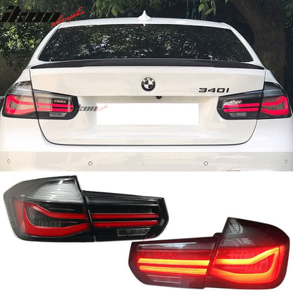 Fits 16-18 BMW F30 M3 LCI Black Lines Rear Tail Lights s