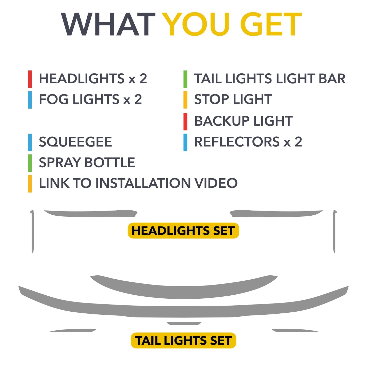 Headlights & Tail Lights | Clear & Tinted PPF for Lucid Air