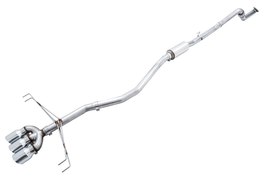 AWE Tuning Track Edition Exhaust for FK8 Civic Type R (includes Front Pipe) - Triple Chrome Silver Tips 3020-52000