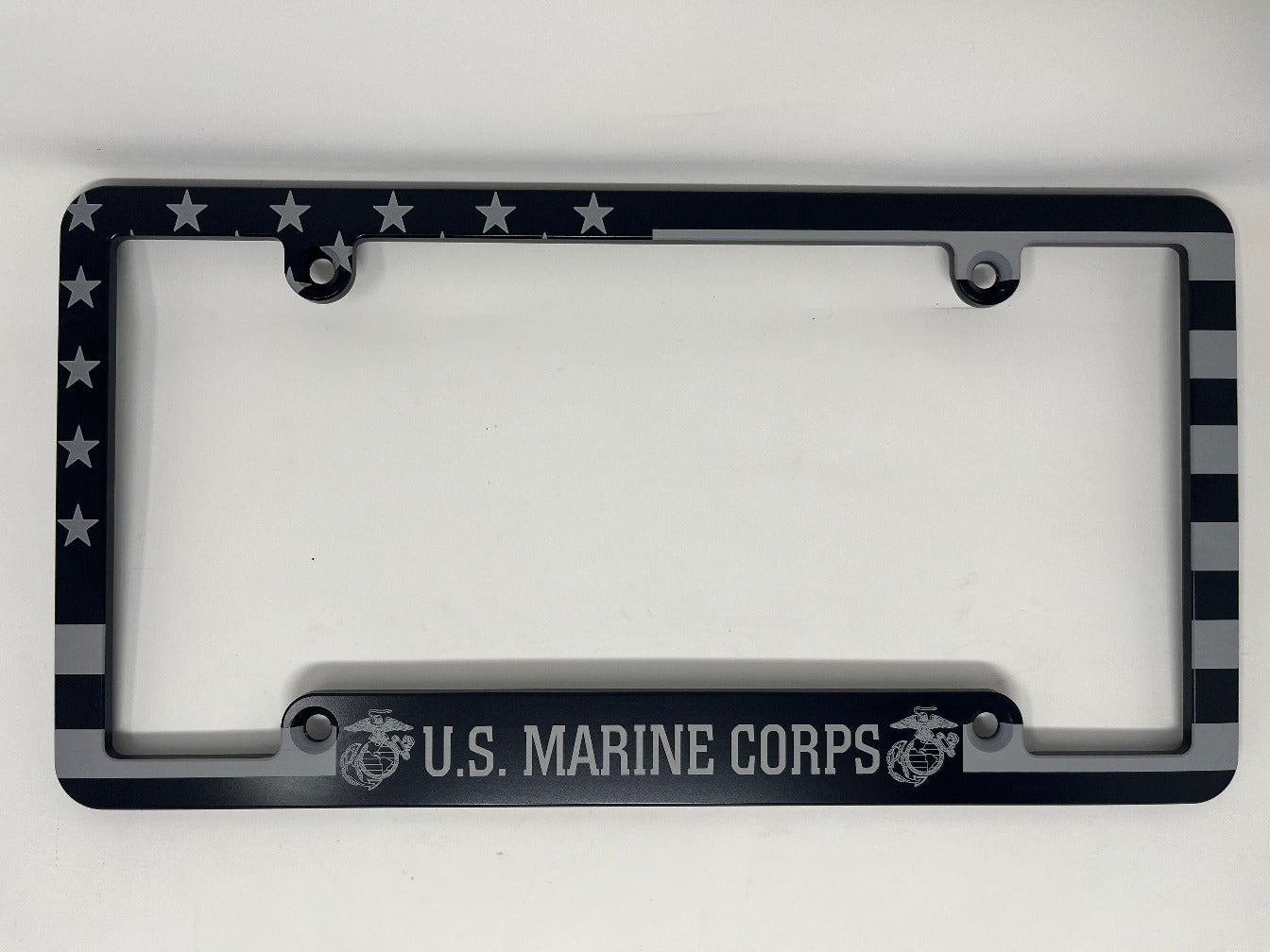 Marine Corps American Flag Billet Aluminum License Plate Frame