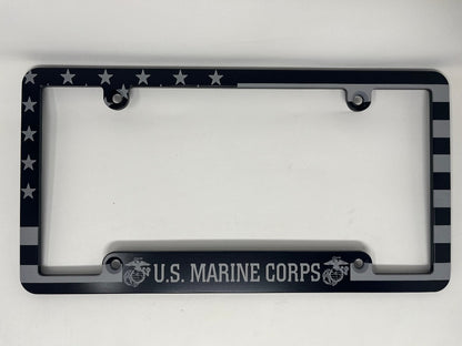 Marine Corps American Flag Billet Aluminum License Plate Frame