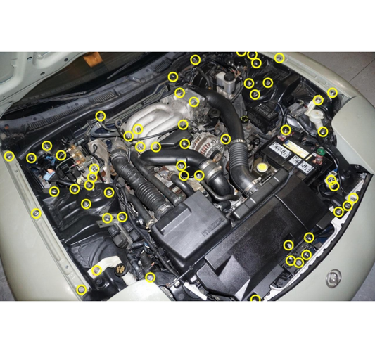 ZSPEC Stage-3 Dress Up Bolts® Fastener Kit for '92-02 Mazda RX-7 FD, Stainless & Billet