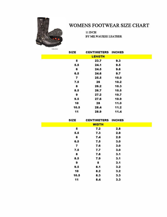 Milwaukee Leather Women's 11-Inch Distressed Grey Classic Harness Square Toe Leather Boots MBL9362