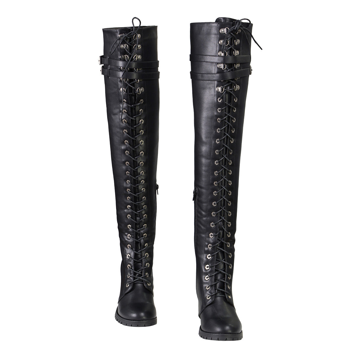 Milwaukee Leather MBL9424 Women's Black Above the Knee Lace-Up Fashion Casual Boots