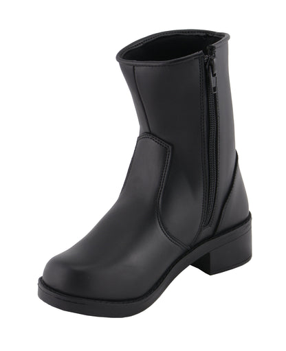 Milwaukee Leather MBL9480 Women's Premium Black 'Super Clean' Motorcycle Fashion Riding Boots with Side Zippers