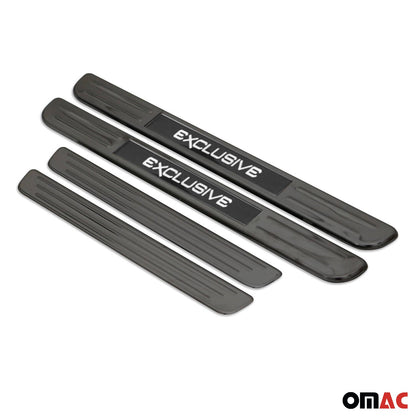 OMAC Door Sill Scuff Plate Illuminated for Toyota Steel Dark 4 Pcs U028480