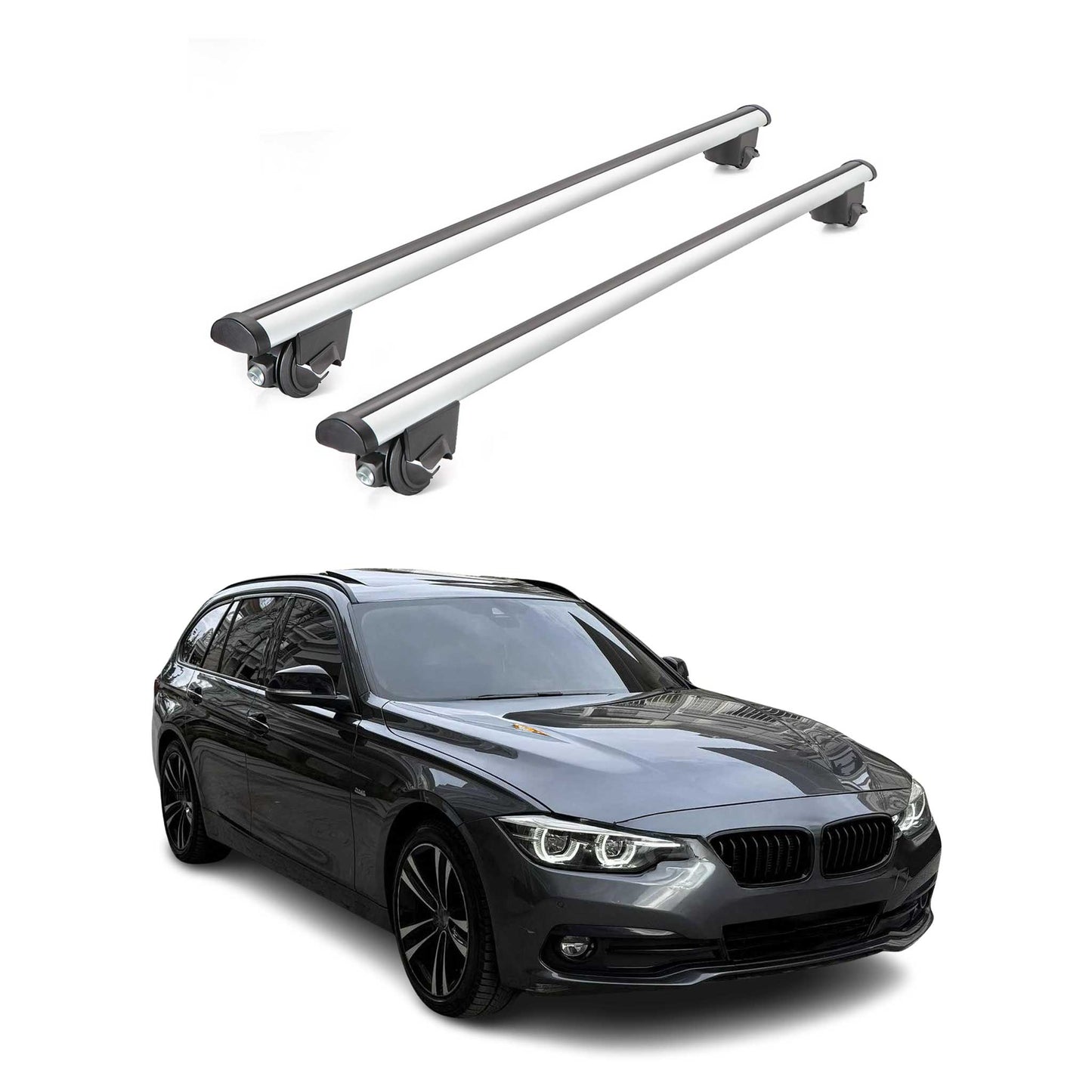 2015-2019 BMW 3 Series F31 Wagon Roof Rack Cross Bars Silver