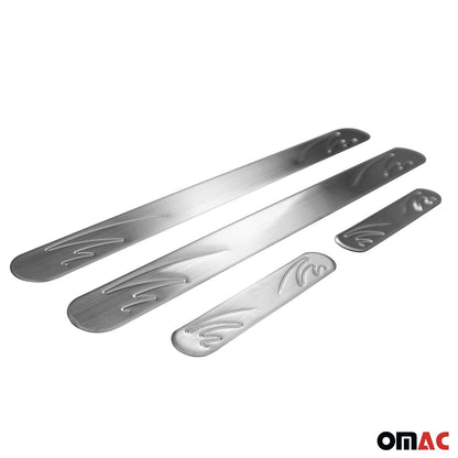 OMAC Door Sill Scuff Plate Scratch Protector for Mini Steel Silver Wave 4 Pcs U028388