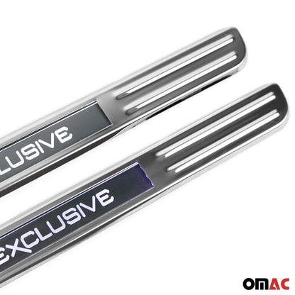 OMAC Illuminated Exclusive Door Sill Cover Scuff Plate Steel 4 Pcs Fits BMW X1 X2 X3 U016554