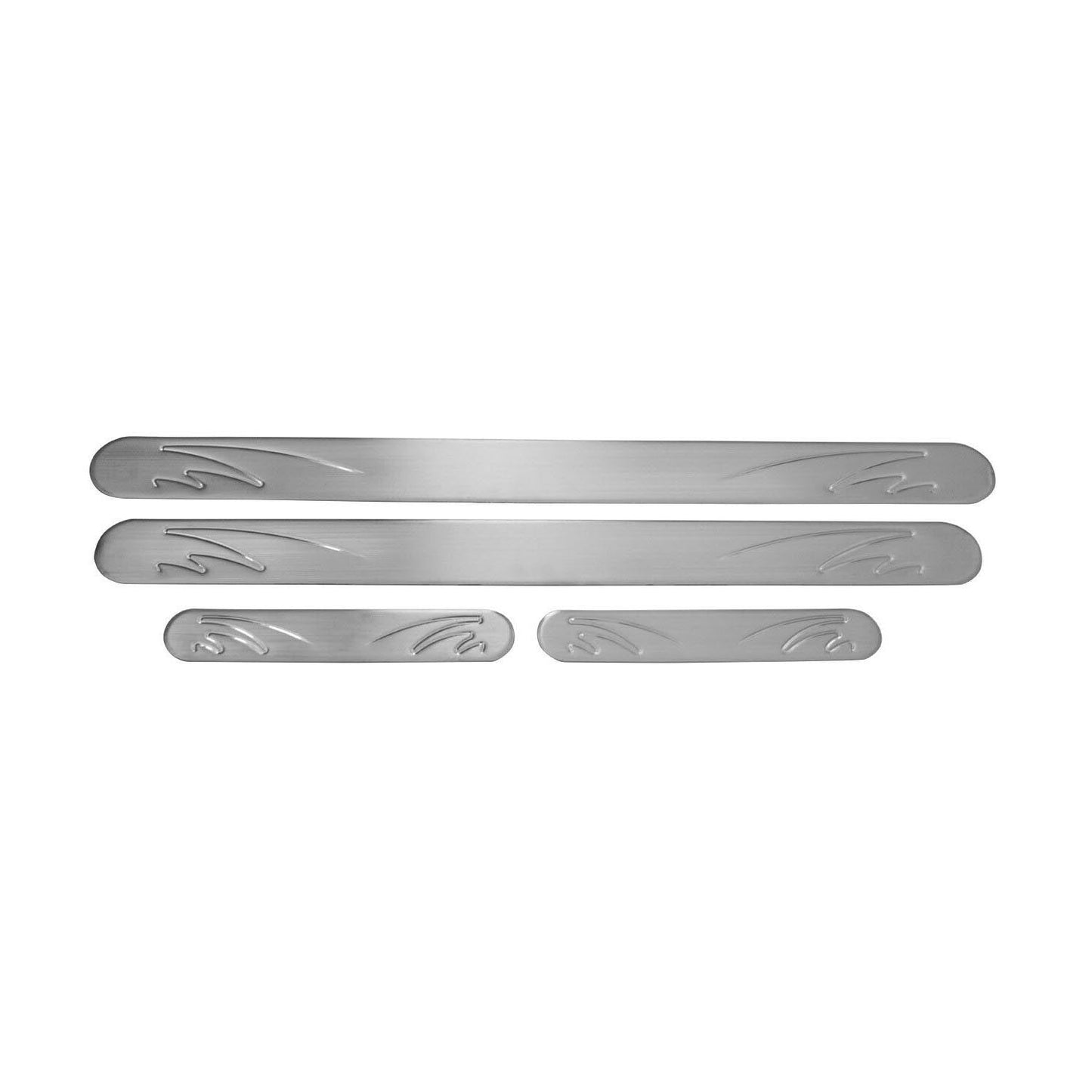 OMAC Door Sill Scuff Plate Scratch Protector for Lincoln Steel Silver Wave 4 Pcs U028384