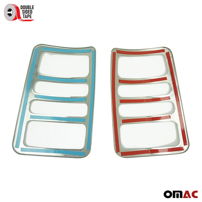 OMAC Trunk Tail Light Trim Frame for Ford Transit Connect 2010-2013 Steel Silver 2Pcs 2620101