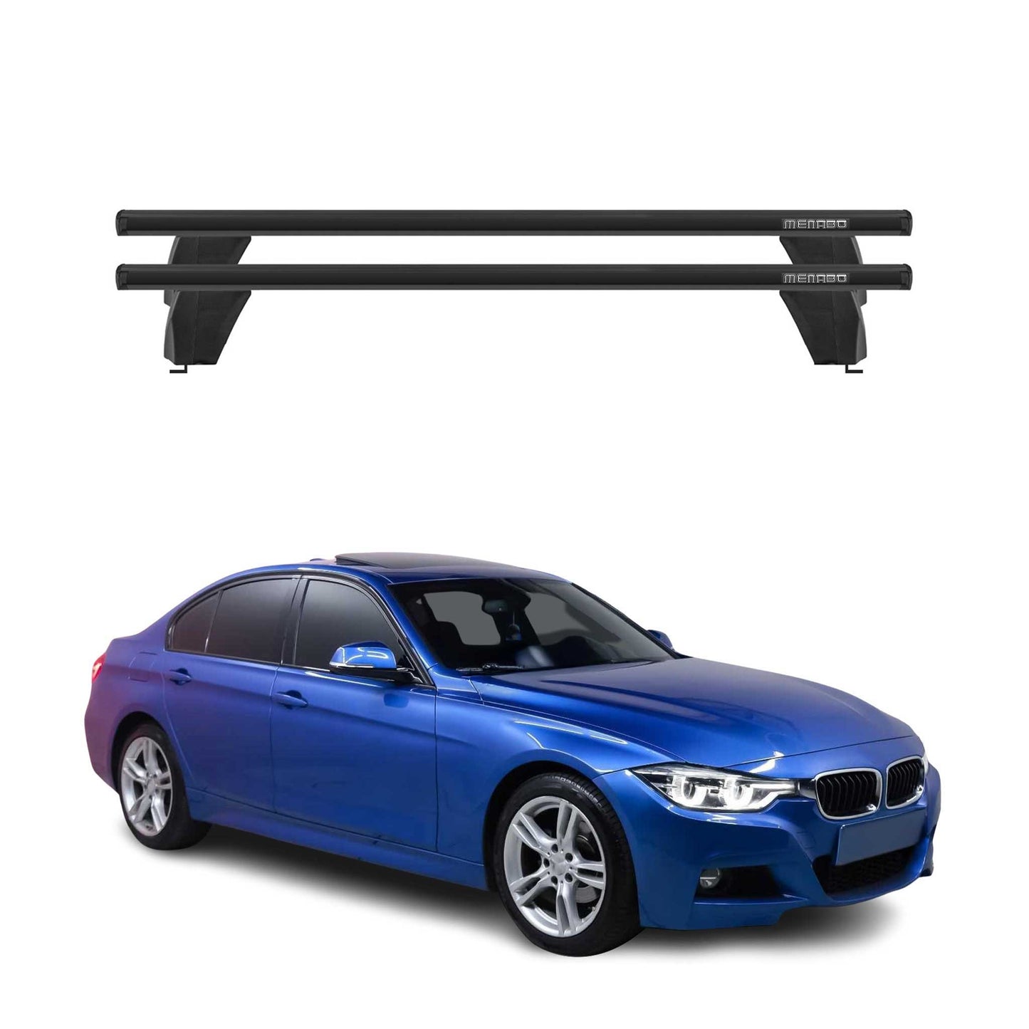 2012-2019 BMW 3 Series F30 Sedan Roof Rack Cross Bars Black