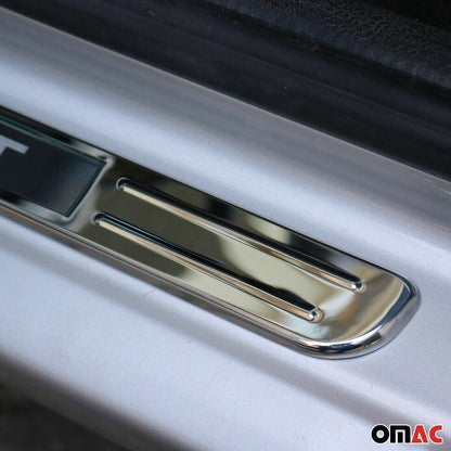 OMAC Door Sill Scuff Plate Illuminated for Mazda CX-5 CX-9 Sport Steel Silver 4 Pcs U016498