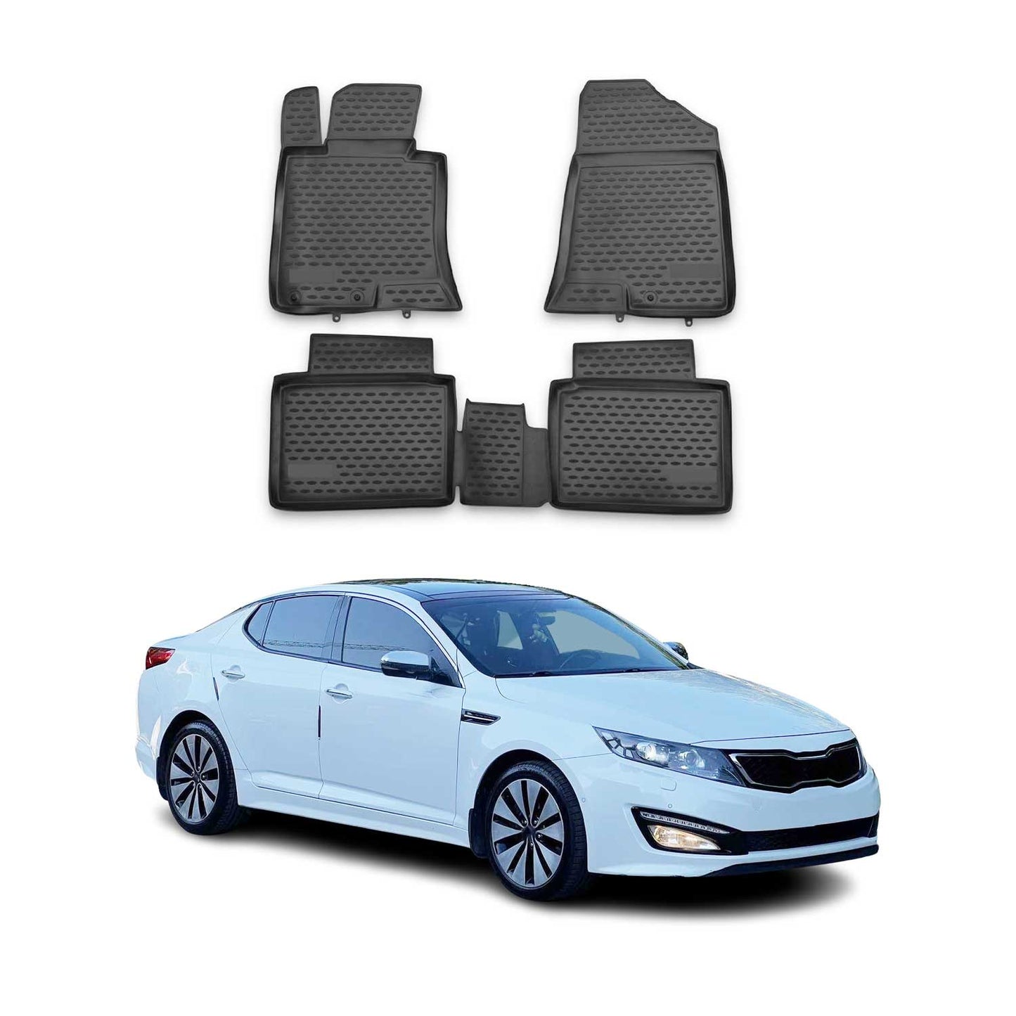 2011-2014 Kia Optima Floor Mats Liners Full Set All Weather Black