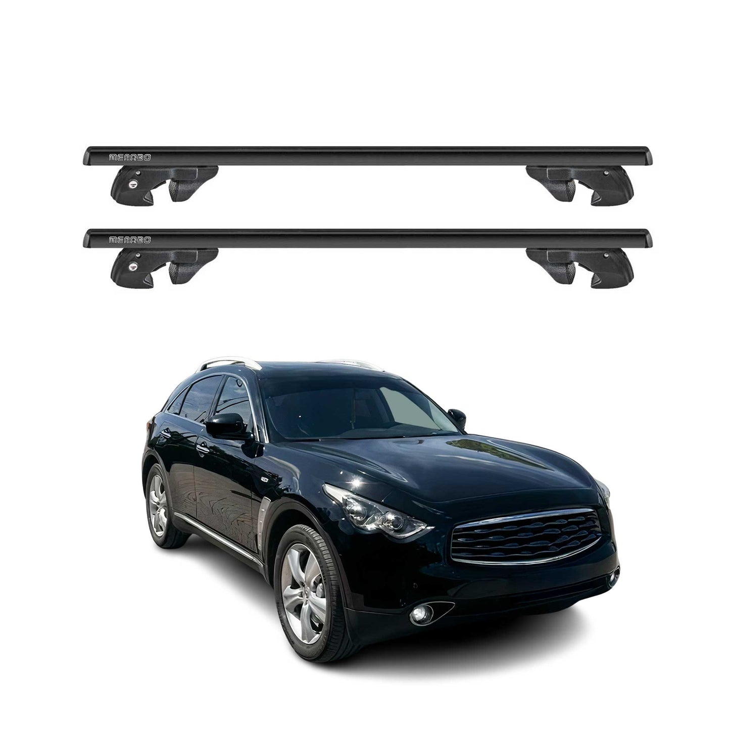2003-2012 Infiniti FX35 Roof Rack Cross Bars Black