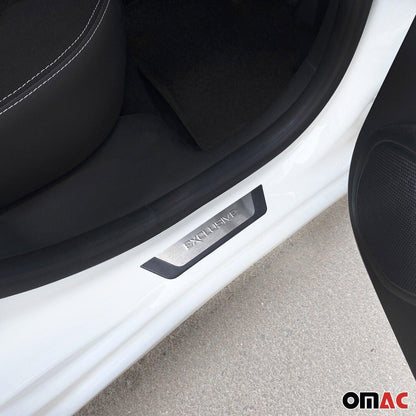 OMAC Fits BMW X1 2013-2015 LED Illuminated Chrome Door Sill Scuff Plate S.Steel 4 Pcs 12059696091FX