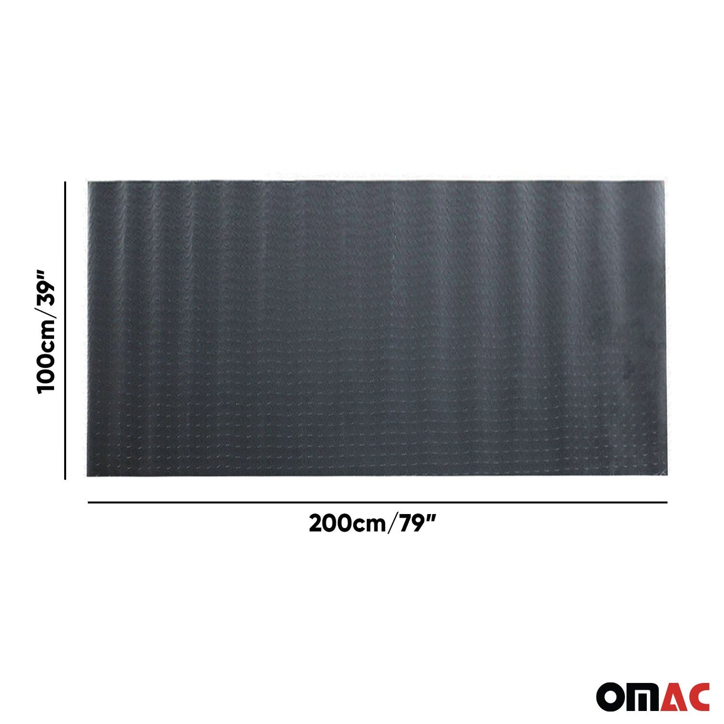 OMAC Rubber Truck Bed Liner Trunk Mat Flooring Mat 40x79 inch Peny Style Black U014791