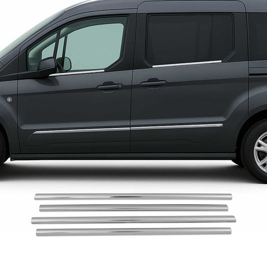 2014-2019 Ford Transit Connect Window Molding Trim Streamer Stainless Steel Silver 4x