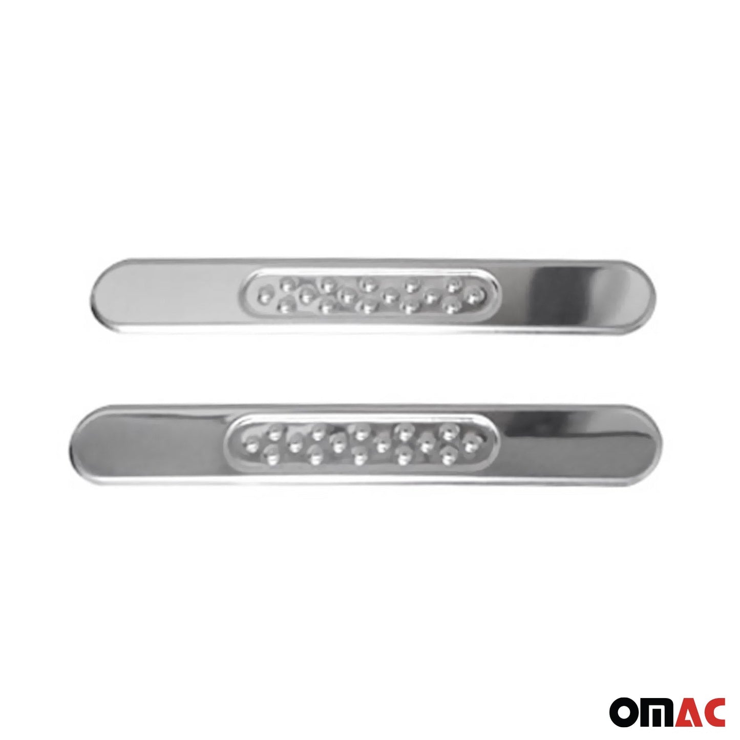 OMAC Door Sill Scuff Plate Scratch Protector for Dodge Nitro Steel Silver Edition 4x U018922