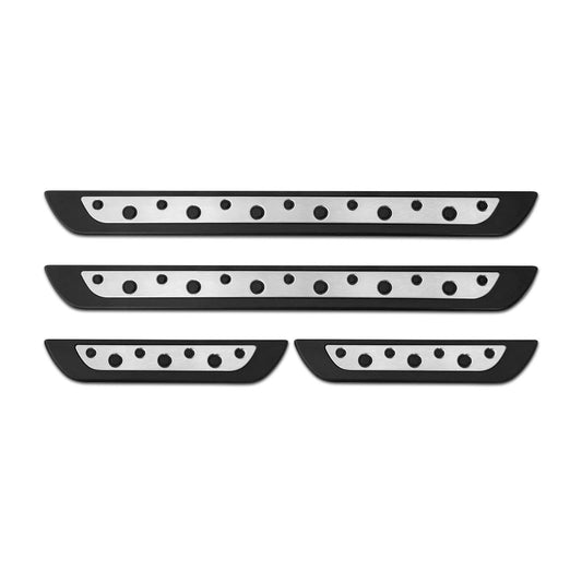 OMAC Door Sill Scuff Plate Scratch Protector for Kia Rio 2012-2017 Steel Silver 4 Pcs 40189696091D