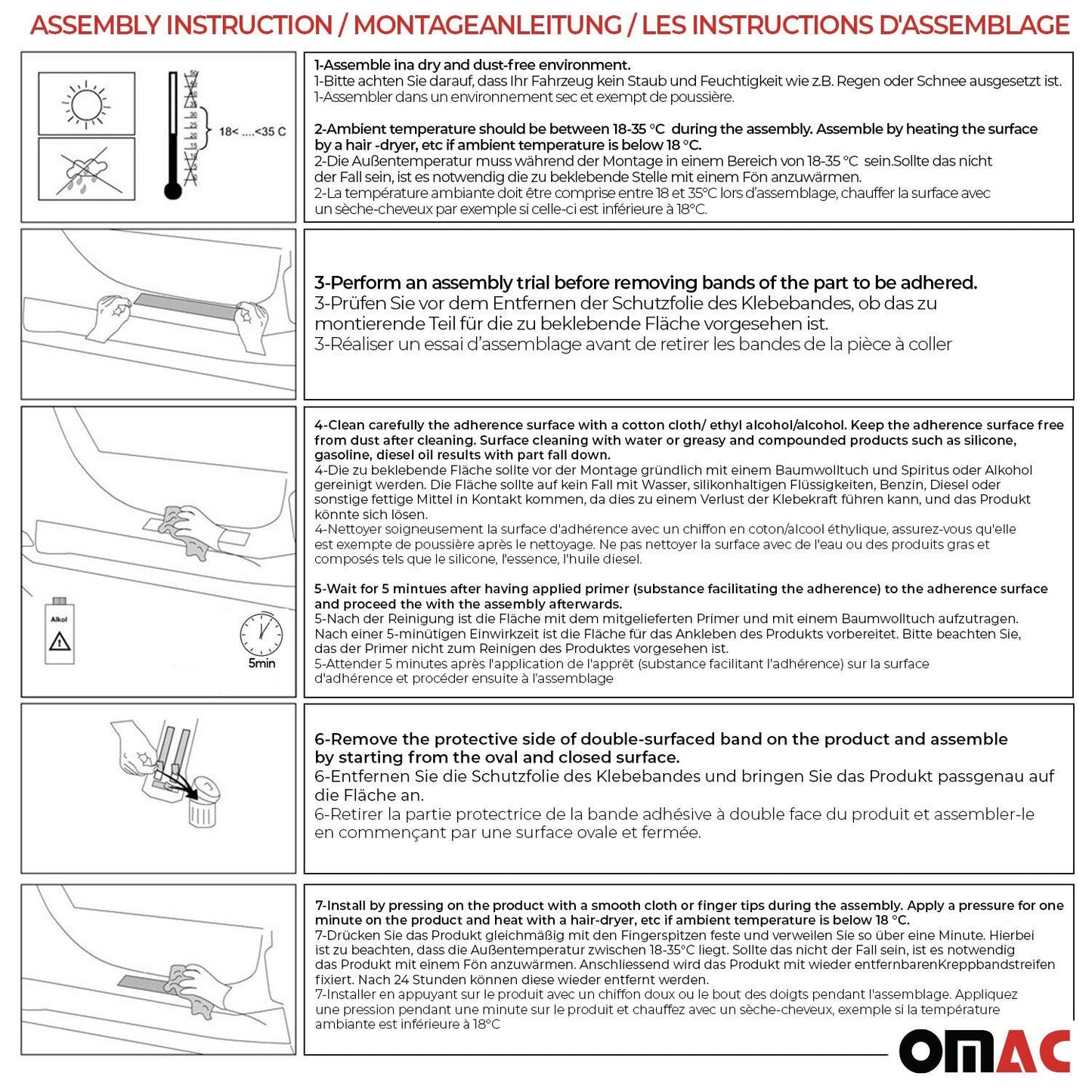 OMAC Door Sill Scuff Plate Scratch for Land Rover Range Rover 2013-2021 Sport Steel 60079696091FS