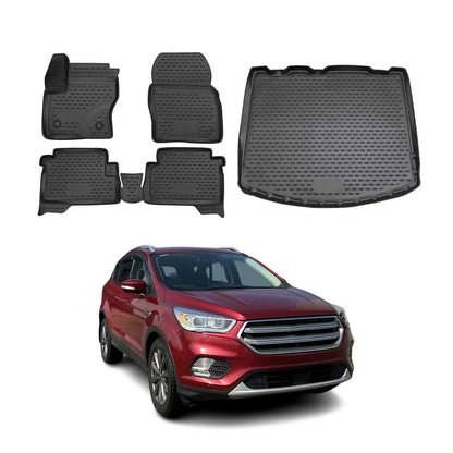 2013-2019 Ford Escape Floor Mats & Cargo Liner Full Set All Weather Black