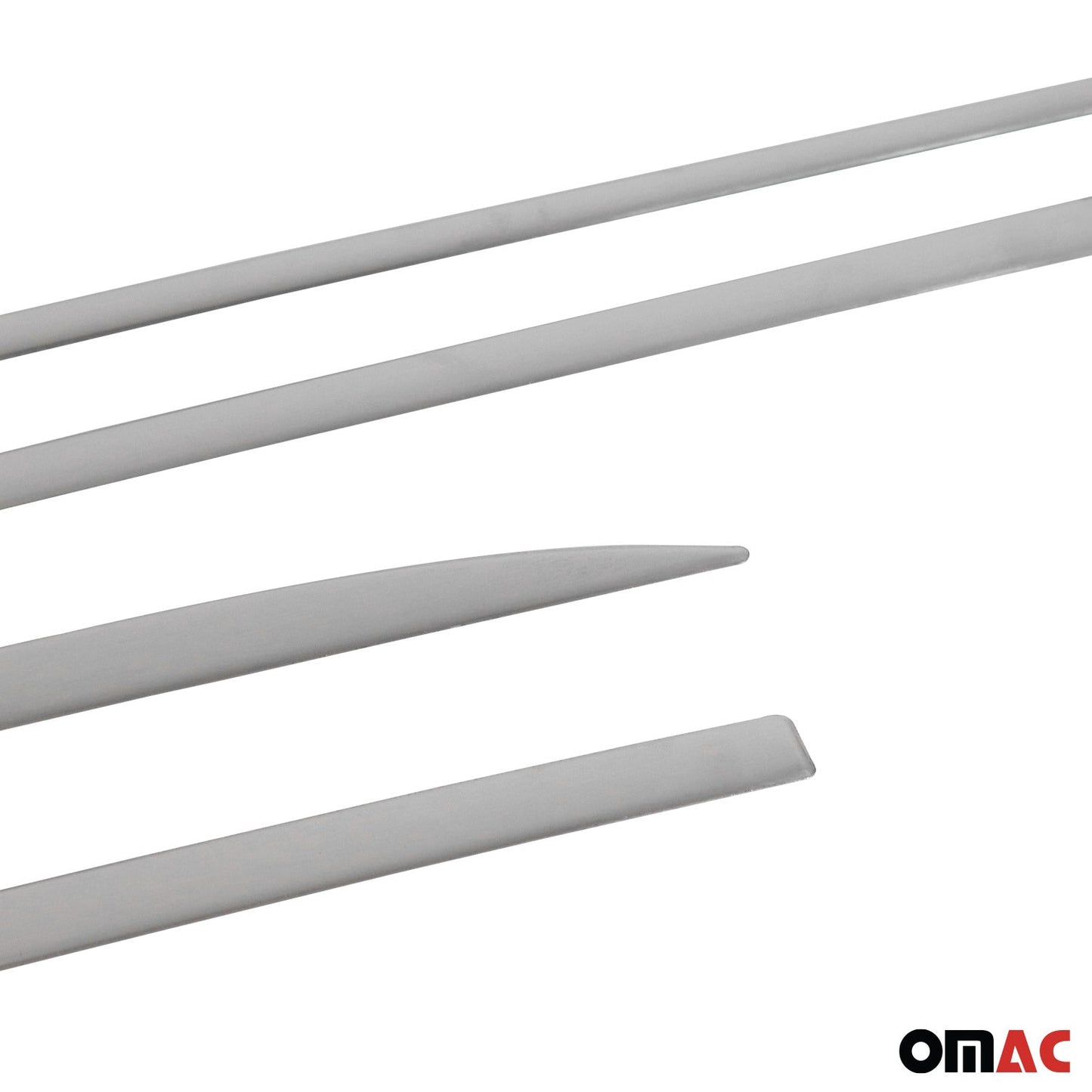 OMAC Side Door Molding Trim Skirt Garnish for Audi A3 2015-2020 Steel Silver 4 Pcs U005856