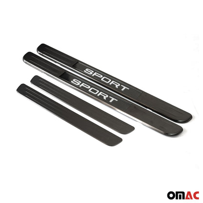 OMAC Door Sill Scuff Plate Illuminated for VW Tiguan 2018-2024 Brushed Steel Dark 7548090SBT4