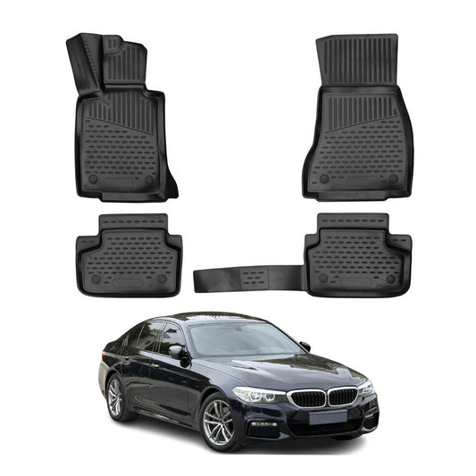 2017-2023 BMW 5 Series G30 G31 Sedan Touring Floor Mats Liners Full Set All Weather Black