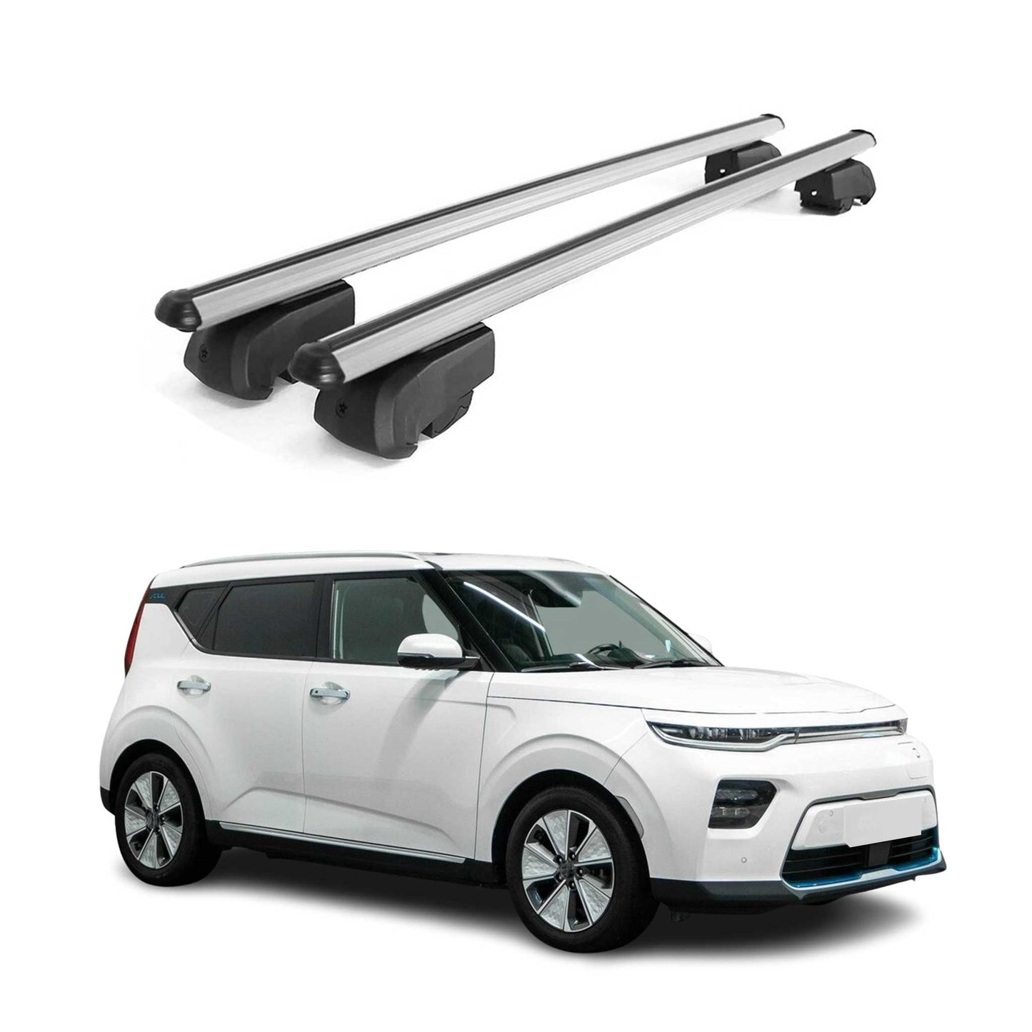 2020-2023 Kia Soul EV Roof Rack Cross Bars Silver