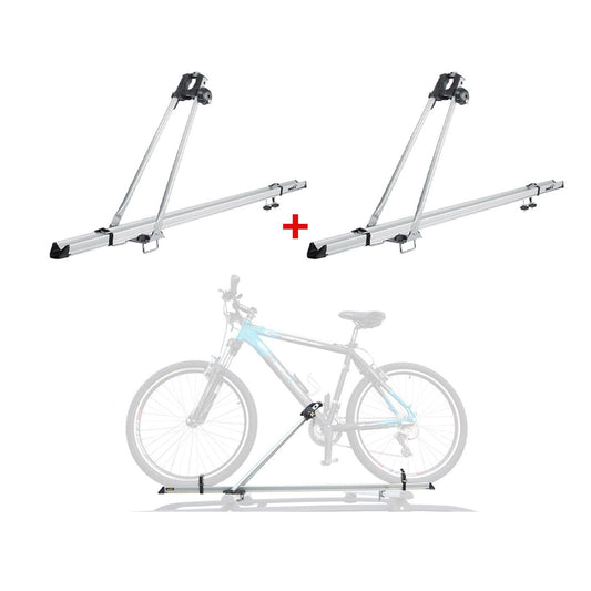 2Pcs Pro Bike Carrier Roof Mount Aluminum Steel Bicycle Rack Car Truck SUV